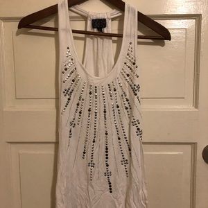 White razor back tank top